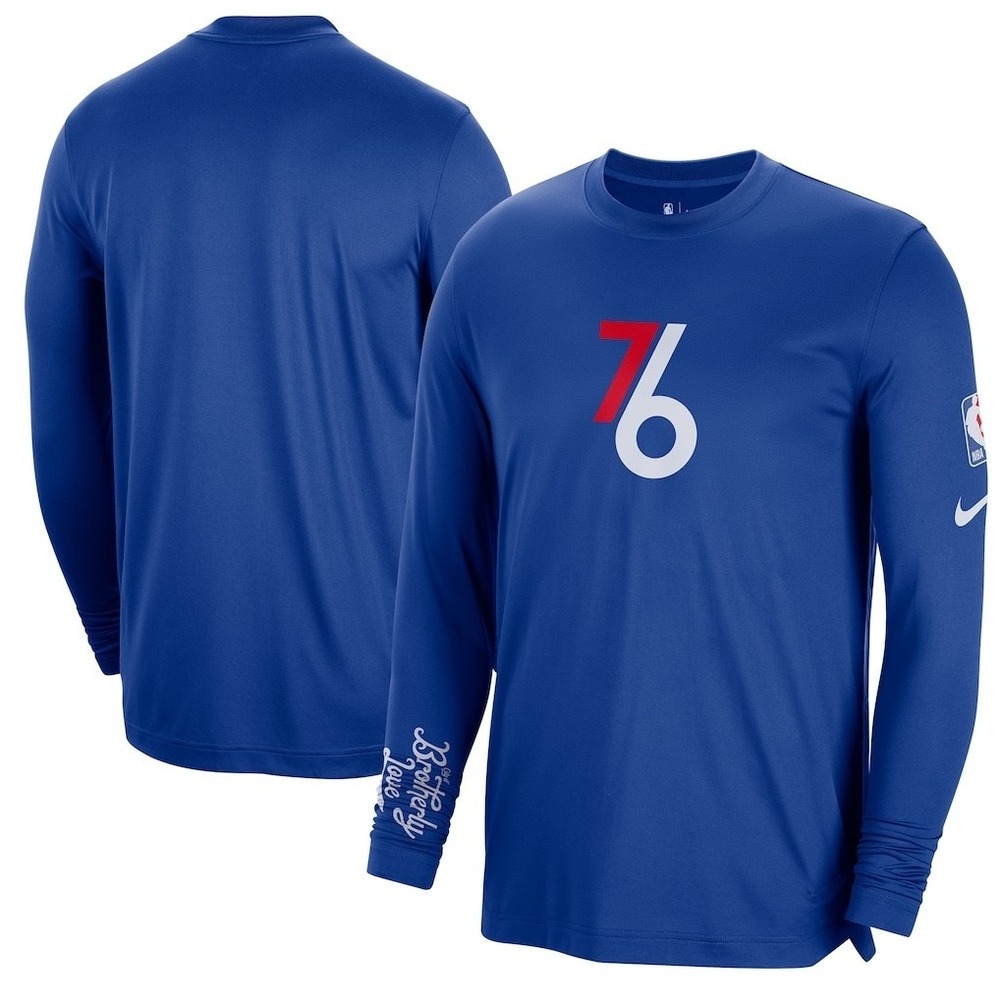New Nike Mens Philadelphia 76ers NBA Shooting Warmup Shirt Size Large